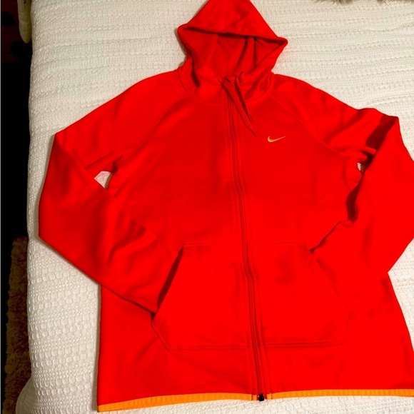Nike Sweaters - Nike Bright Orange Full-Zip Hoodie